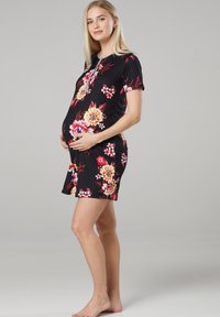 Chelsea Clark MATERNITY NURSING HOSPITAL WITH FLOWER - Nattrøjer / negligé - black