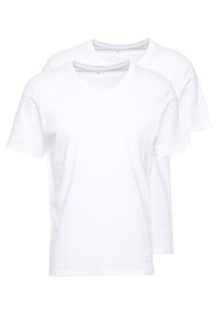 TOM TAILOR V NECK TEE 2 PACK - T-Shirt basic - white/weiß | V-Shirts