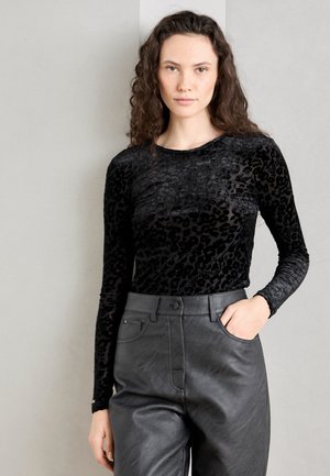 Scotch & Soda BURN OUT LONG SLEEVE - Pitkähihainen paita - black