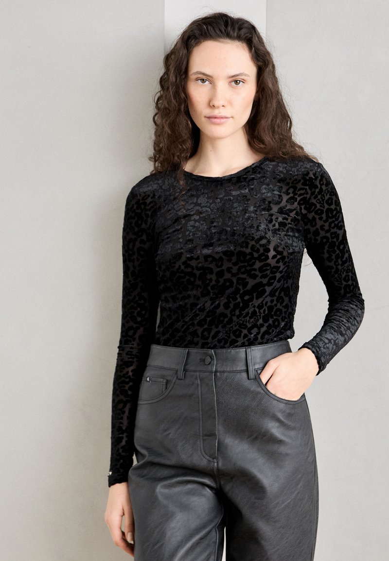 Scotch & Soda BURN OUT LONG SLEEVE - Hosszú ujjú felső - black