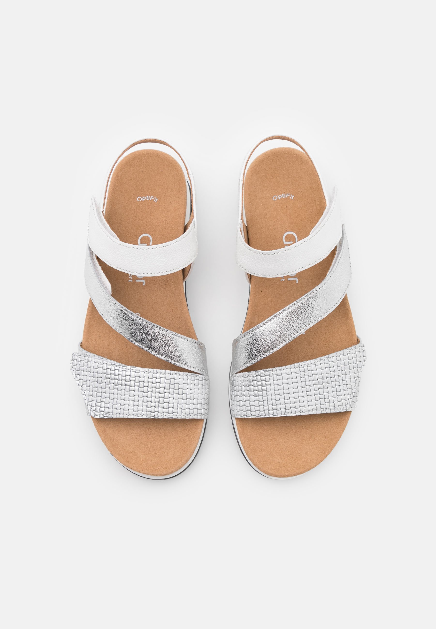 Gabor Comfort Sandalen met plateauzool - silber/weiß/zilverkleurig -  Zalando.be