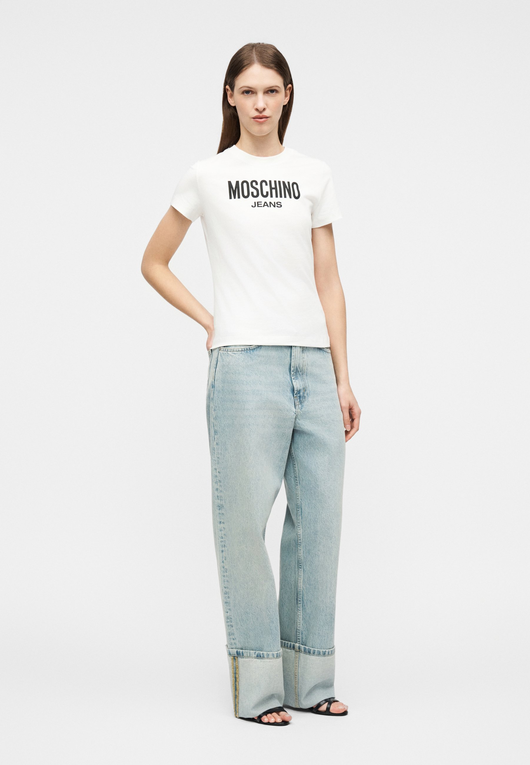 MOSCHINO JEANS Print T-shirt - white - Zalando.co.uk