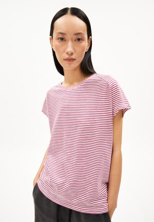 ARMEDANGELS OFELIAA LOVELY STRIPES - T-Shirt print - crushed berry-oatmilk
