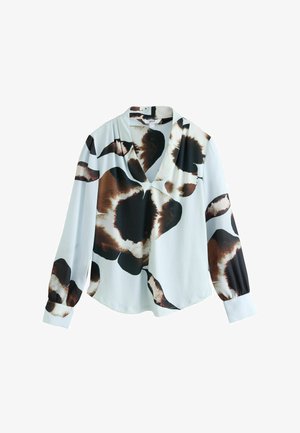 Next, PETITE FIT - LONG SLEEVE V-NECK BLOUSE . - Bluse - blue floral print