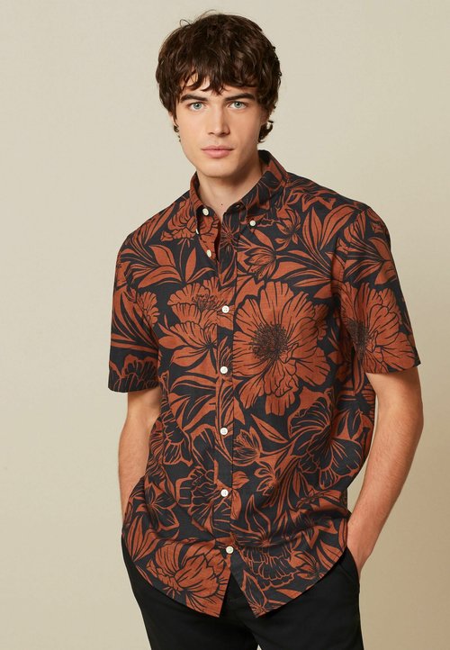Navy Floral Casual Long Sleeve Shirt 43953 main image 0