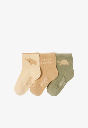 Vertbaudet, 3ER-PACK SAFARI ELEFANT SCHILDKRÖT - Socken - olivgrün