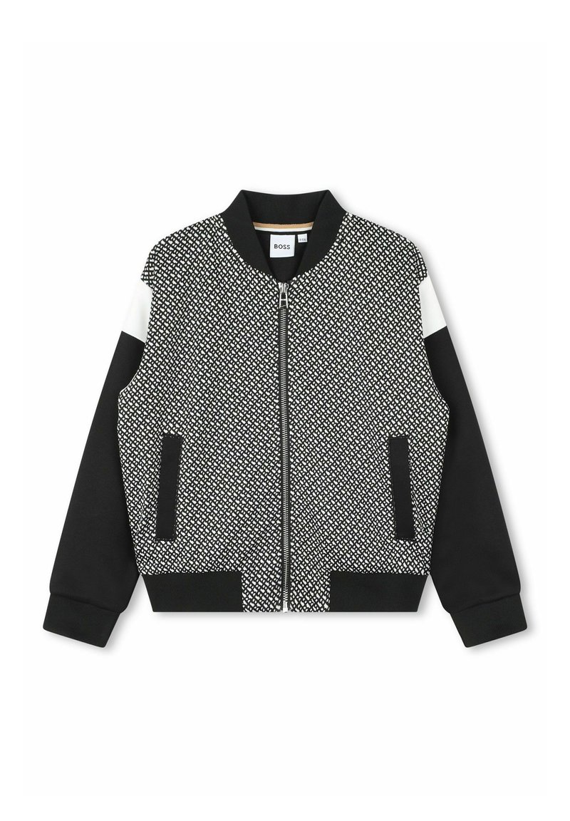 BOSS Kidswear Sweater met rits zwart