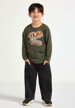 Lindex, LINDEX LONG-SLEEVED TOP WITH REVERSIBLE SEQUINS LINDEX - Pitkähihainen paita - dark khaki green