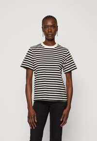 ONLY Tall ONLLIVINA STRIPE TEE - Marškinėliai su spaudiniu - cloud dancer/black