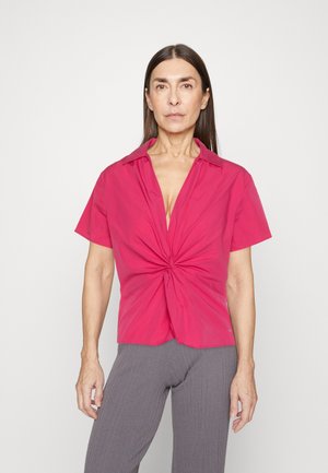 Tommy Hilfiger SOLID POPLIN TWIST - Blúzka - bright cerise pink