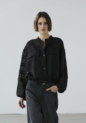 CHECKED - Lederjacke - black