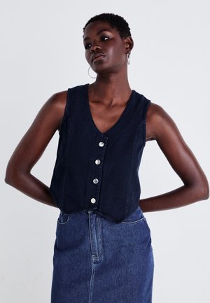 Denim Project WAISTCOAT - Vest - dark blue wash