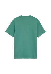 Žalia trumpomis rankovėmis marškinėliai, pagaminti iš minkštos medvilnės. Turi apvalų kaklą ir paprastą dizainą be jokios grafikos ar raštų.