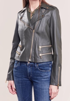 Chaqueta de cuero - dark green