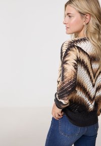 Taifun RUNDHALS  MIT AJOUR  - Strickpullover - schwarz gemustert