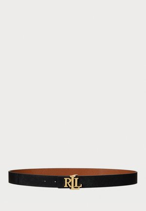 Logo Reversible Crosshatch Leather Belt - Vyö - black/brown