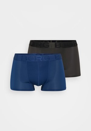 Herre boxer briefs i marineblå og sort, med elastisk linning med "BORG" merkevare, laget av et glatt, stretchy stoff.