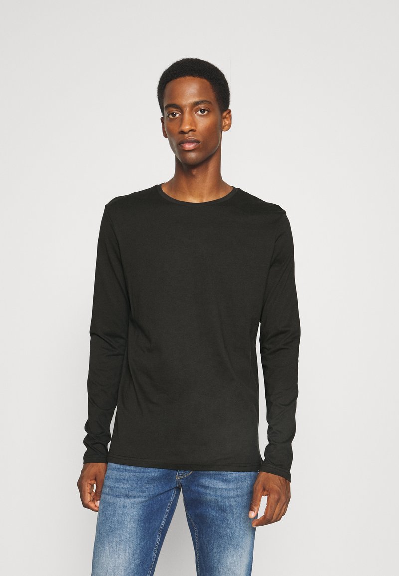 Herren T-Shirts basic | Pier One 2 PACK Langarmshirt dark grey/black/dunkelgrau - LI96032 Herren T-Shirts basic | Pier One 2 PACK Langarmshirt dark grey/black/dunkelgrau - LI96032