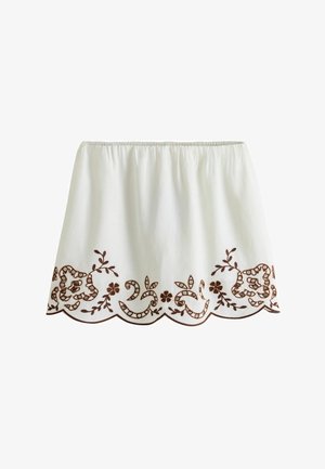 Next, REGULAR FIT - BRODERIE SKORT - Skort - white chocolate brown