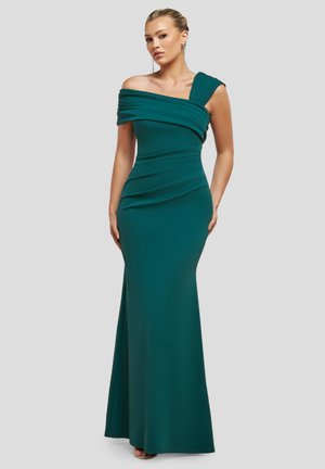 ONE SHOULDER EVENING MAXI - Iltapuku - emeraldgreen