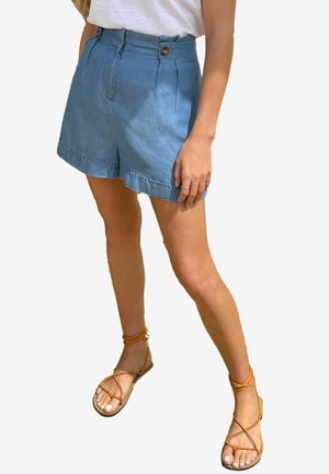 TAILORED BUTTON  - REGULAR FIT - Denimové šortky - blue tencel