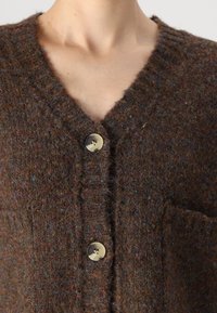 Vero Moda VMINGRID V-NECK - Casaco de malha - chocolate torte