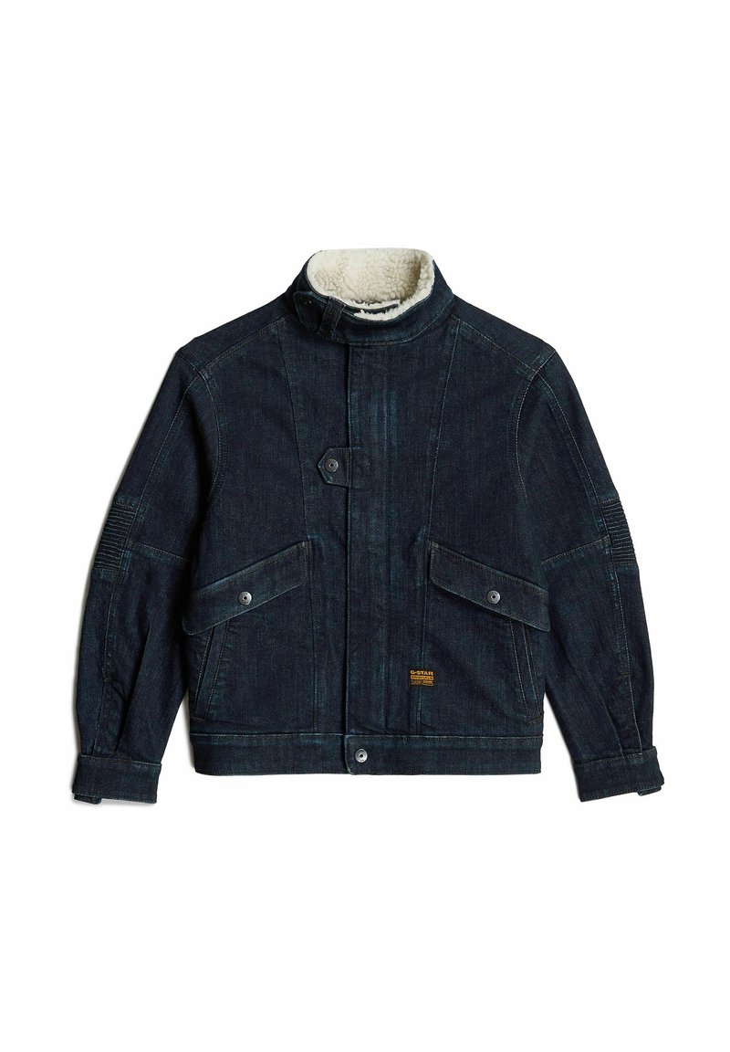 G-STAR UTILITY BIKER Denim jacket rinsed/dark blue Zalando