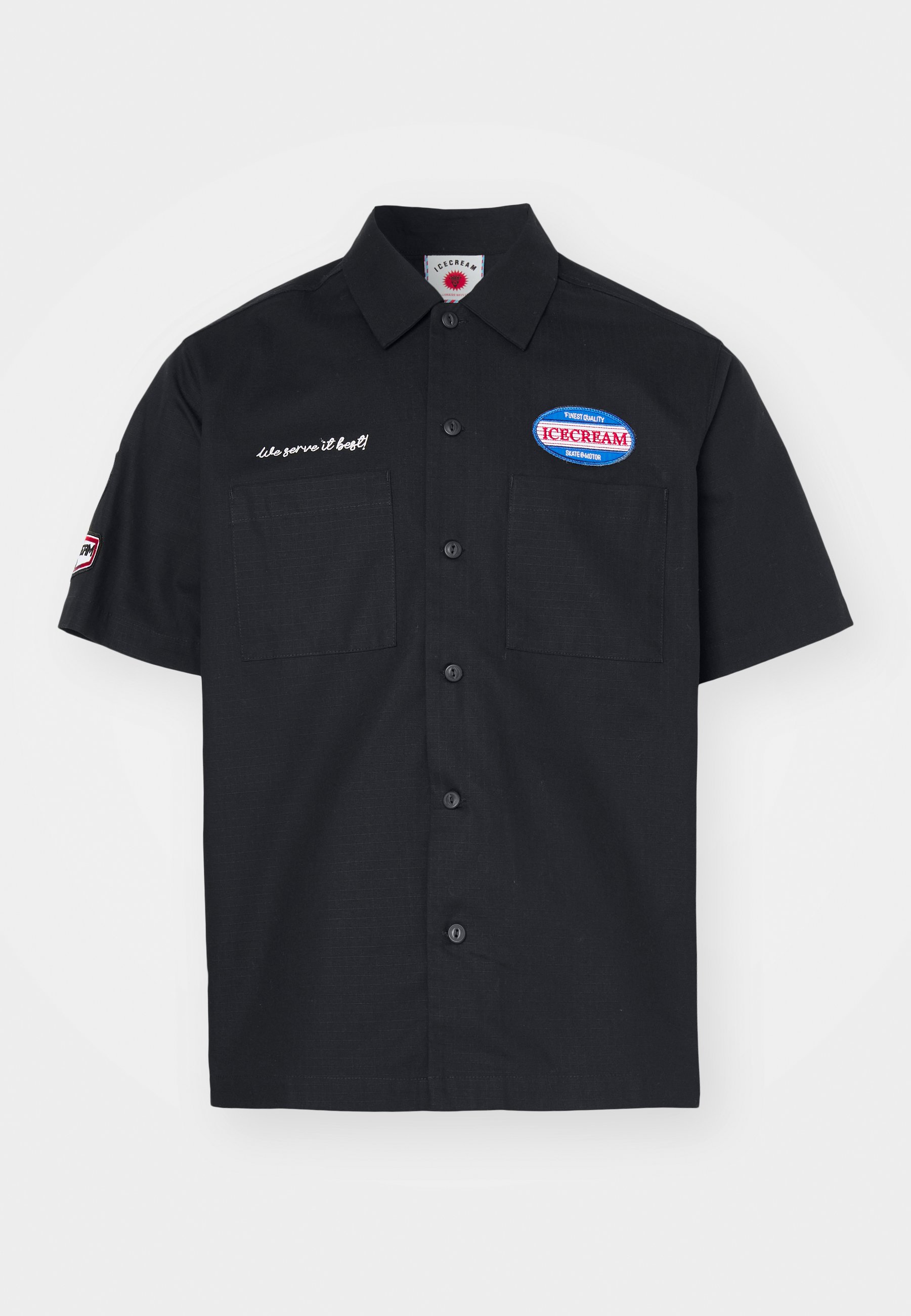 【BLACK】Patch work shirt Black Patch Workwear Shirt – DrinkAriZona