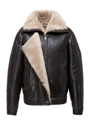 SANDIE - Kožená bunda - anthracite