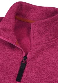 Fleece halvdraget tröja i livlig rosa med kontrasterande inre krage. Funktionen har texturerad tyg och svart dragkedja med tygdragflik.