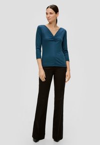 s.Oliver BLACK LABEL SOFTEM - Langarmshirt - dunkles türkis