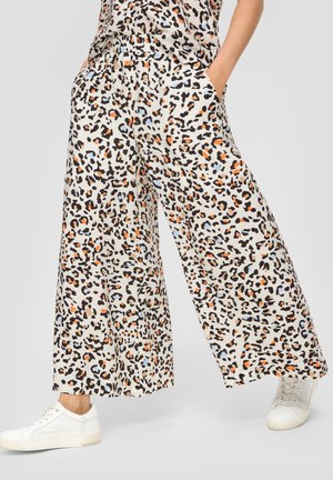 s.Oliver GEFÜTTERTE MIT EXTRA WIDE LEG - Stoffhose - ecru