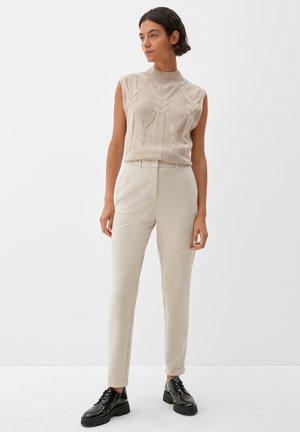 s.Oliver BLACK LABEL REGULAR MET PERSPLOOIEN - Broek - beige