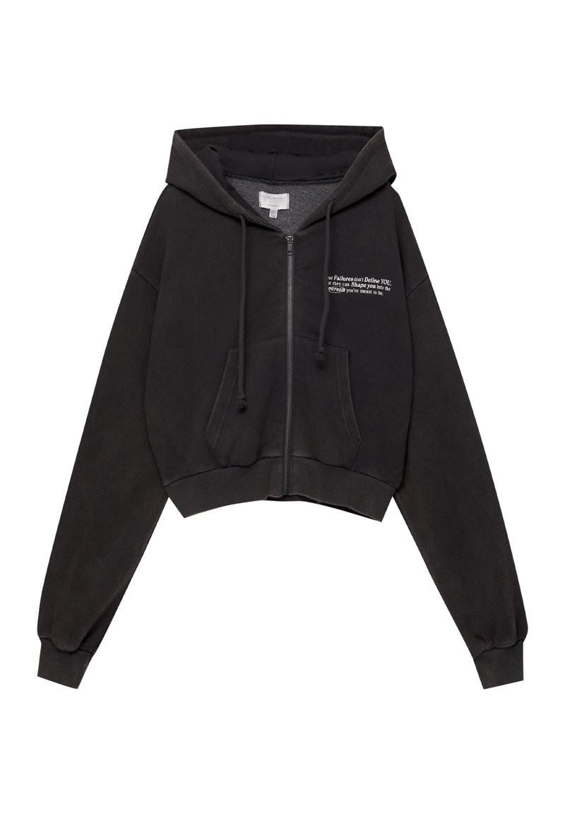 black cropped zip sweater