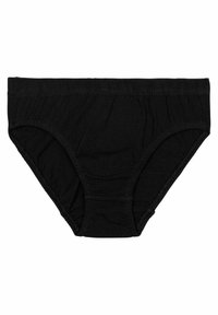 Boxer neri in cotone caratterizzati da una texture liscia, un elastico in vita e cuciture arricciate per un fit aderente. Design semplice senza decorazioni.