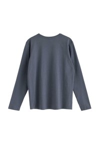 Långärmad grå t-shirt i mjuk bomull. Har en rund halsringning och en enkel design utan grafik eller dekorationer.