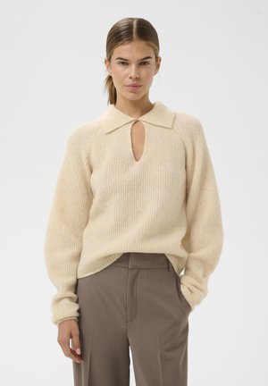 Tops ar garām piedurknēm - ecru