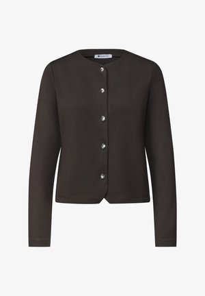 Street One, KNIT-LOOK JACKET WITH DECORATIVE BUTTONS - Vest - black coffee