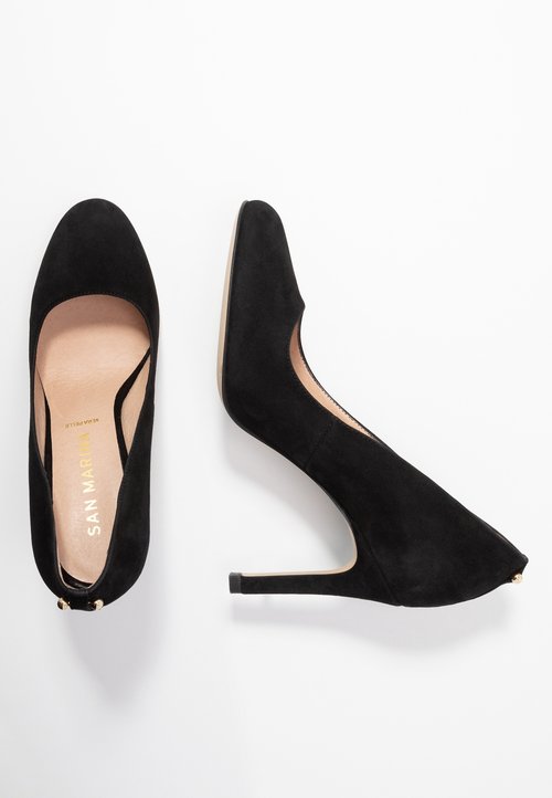 Sandales à Talon San Marina En Cuir Noir - Taille 40 (6.5 UK, 8 US) - Talon 6 Cm - Occasion