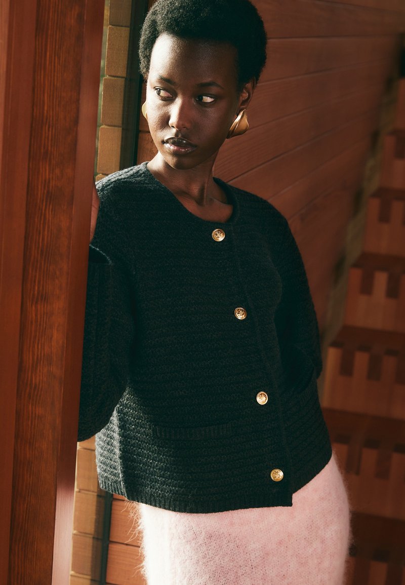 DESIGNERS REMIX CARMEN  - Adīta jaka - dark grey melange