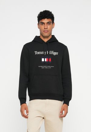 Tommy Hilfiger EMBRO FLAG - Mikina s kapucí - black