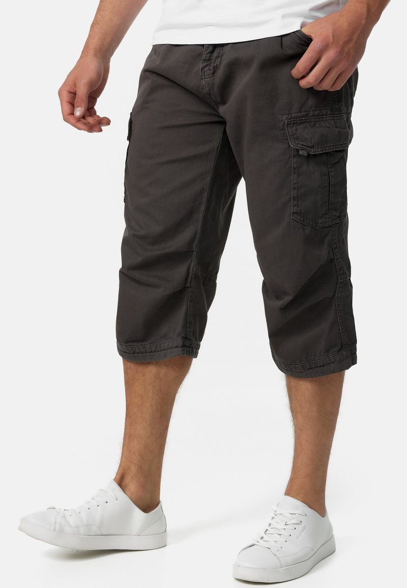 INDICODE JEANS - MIT GÜRTEL NICOLAS - Shorts - dark grey, Vergrößern