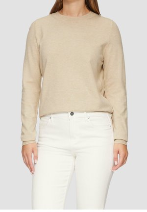 Stickad tröja - mottled beige