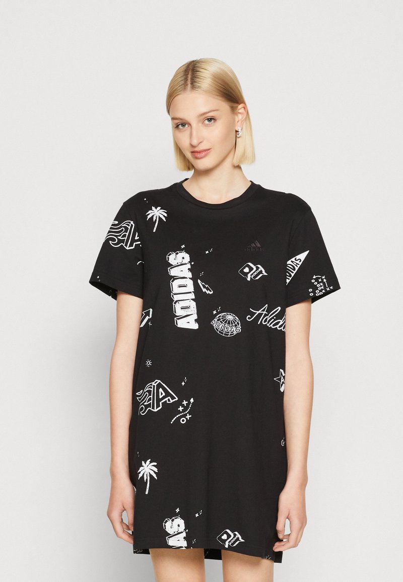 adidas Sportswear DRESS Jersey dress white/black/white Zalando.ie