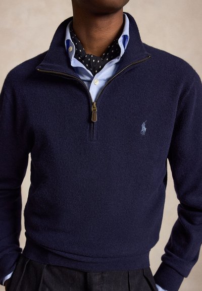 Polo Ralph Lauren WOOL QUARTER-ZIP SWEATER - Jersey de punto - hunter navy
