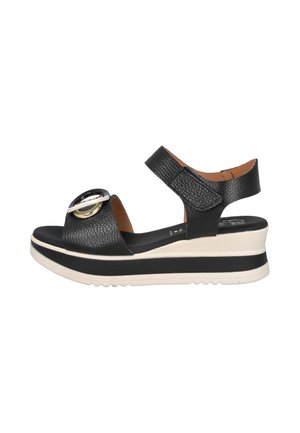 Oh! My Sandals, SANDALIAS DE CUÑA CON ADORNO METÁLICO - Sandalias con plataforma - black