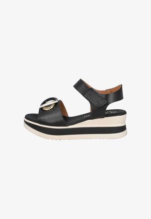Oh! My Sandals, SANDALIAS DE CUÑA CON ADORNO METÁLICO - Sandalias con plataforma - black