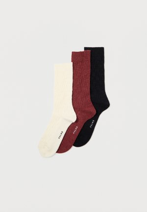 BRICK WALL 3 PACK - Meias - black/red/white