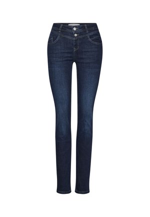 Street One, MID WAIST SLIM LEG JEANS IM CASUAL FIT - Jean slim - dark blue soft washed