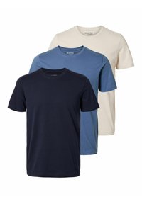 SLHCORMAC O NECK TEE 3 PACK - Navadna majica - sky captain